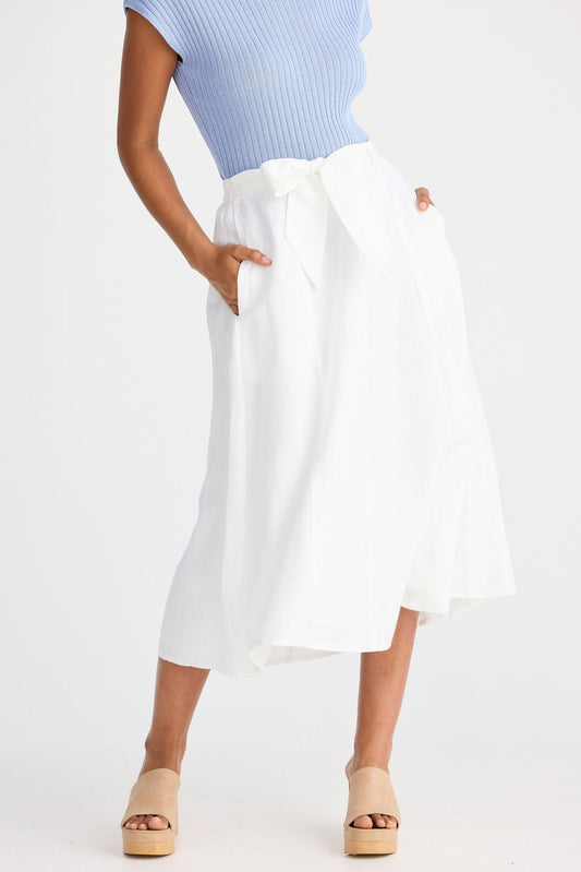 The Shanty Corporation - Olinda Skirt - White Linen Blend