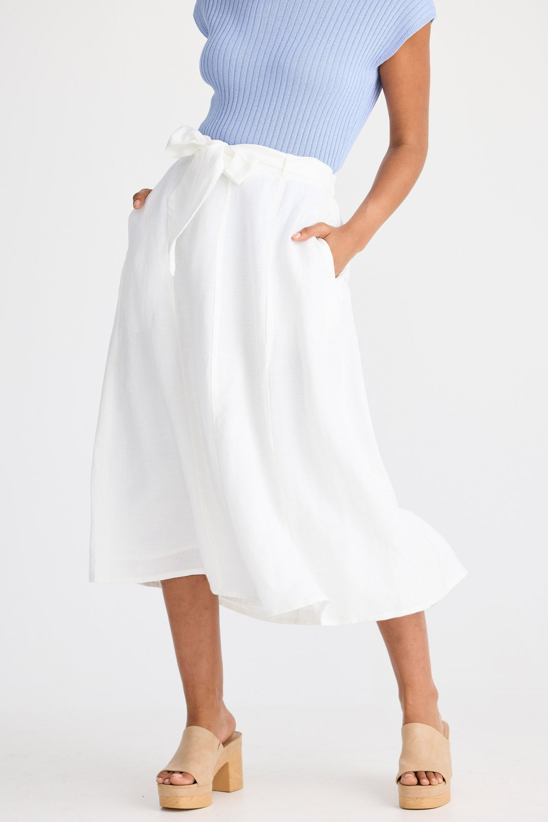 The Shanty Corporation - Olinda Skirt - White Linen Blend