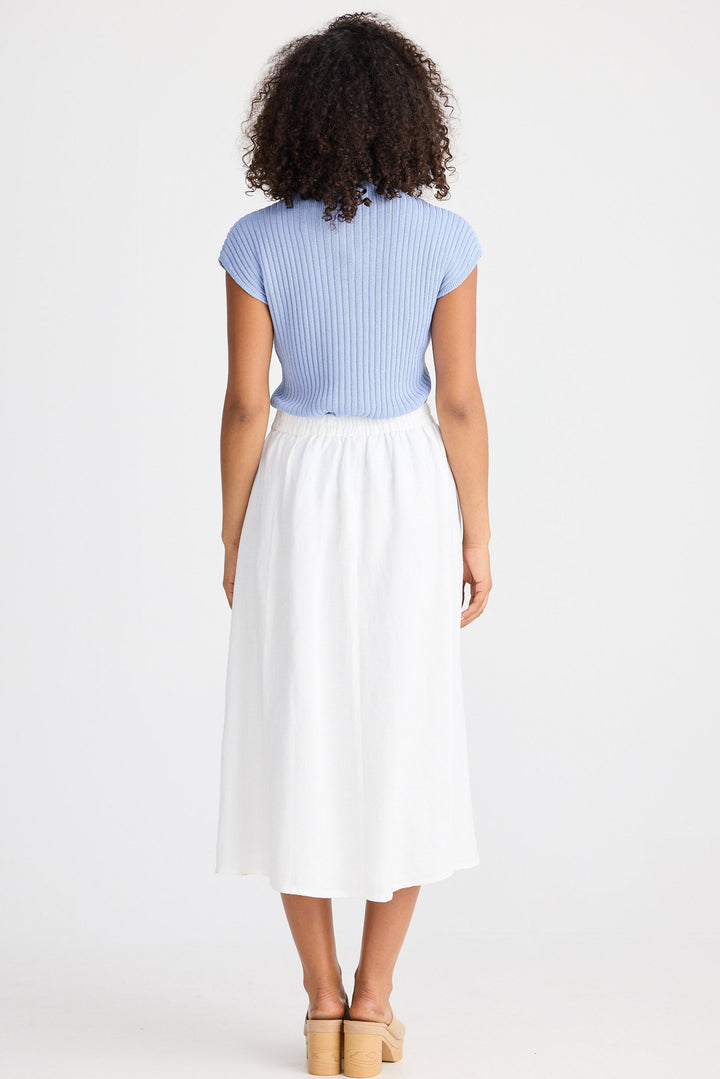 The Shanty Corporation - Olinda Skirt - White Linen Blend