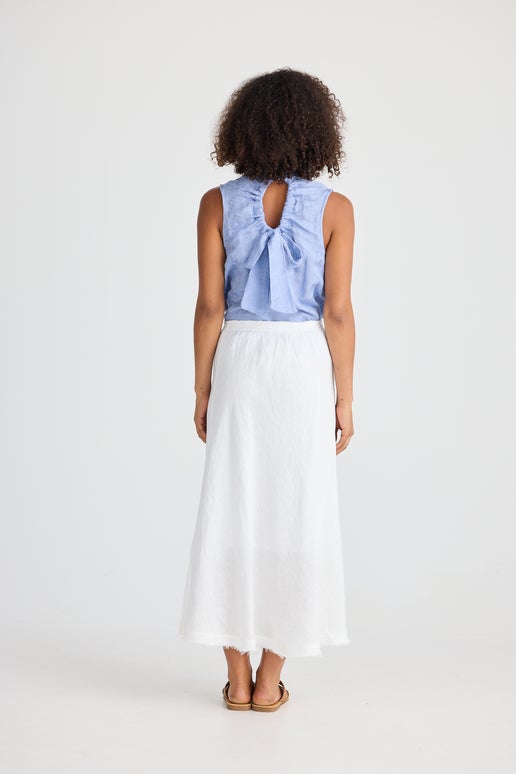The Shanty Corporation - Sicily Skirt - White Linen Blend