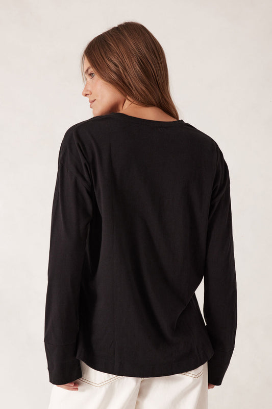 Ceres Life - Scout Slouchy Long Sleeve Tee - Black