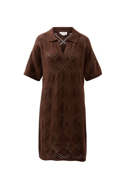 Ceres Life - Daisy Diamond Knit Mini Dress - Chocolate