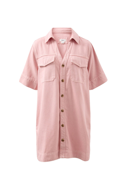 Ceres Life - Sammy Relaxed Shirt Dress - Washed Pink