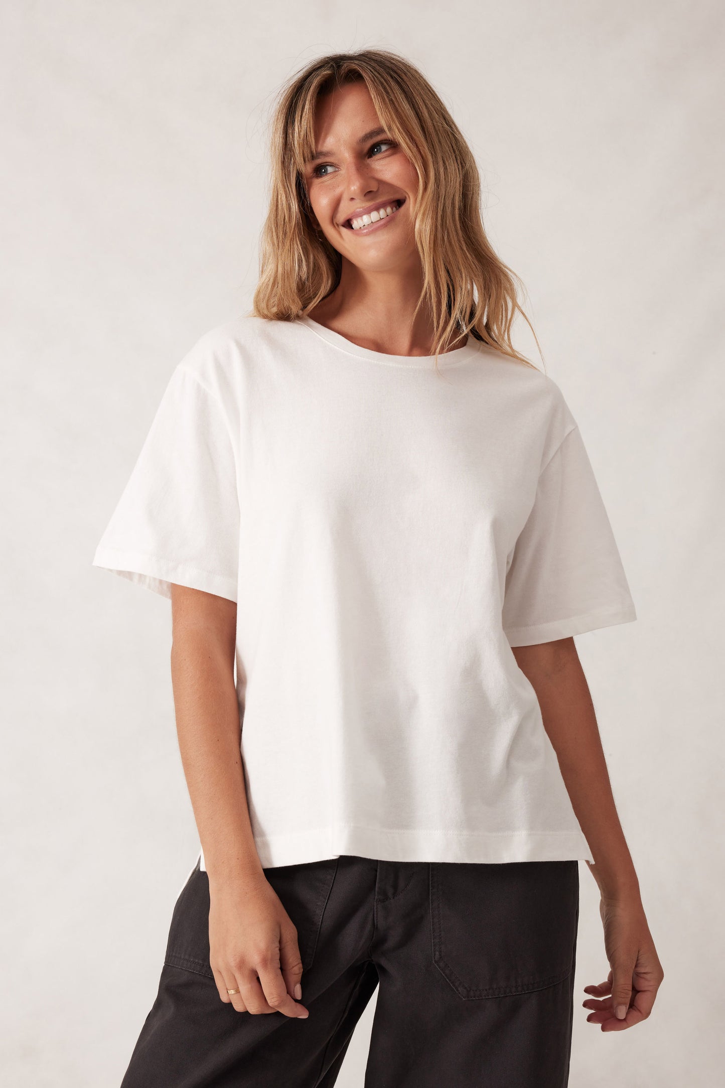 Ceres Life - Stevie Slouchy Tee - Vanilla