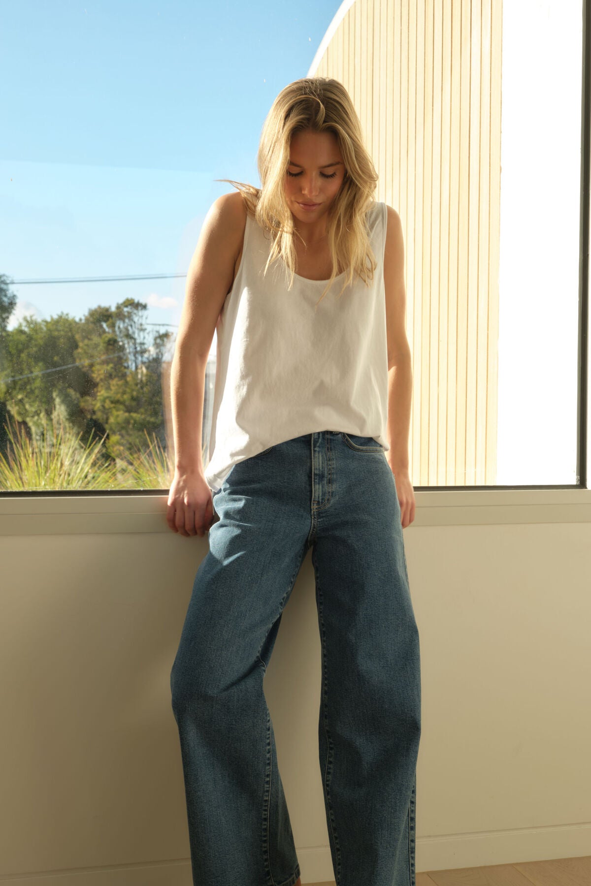 Ceres Life - Bloom Slouchy Scoop Tank - White