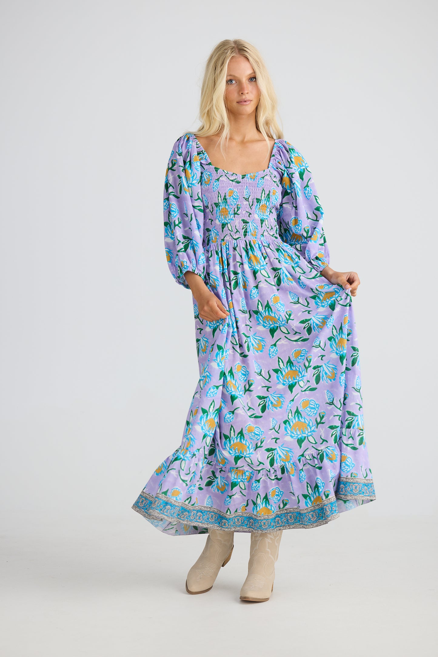 Talisman - Emelina Midi Dress - Lilac Lotus