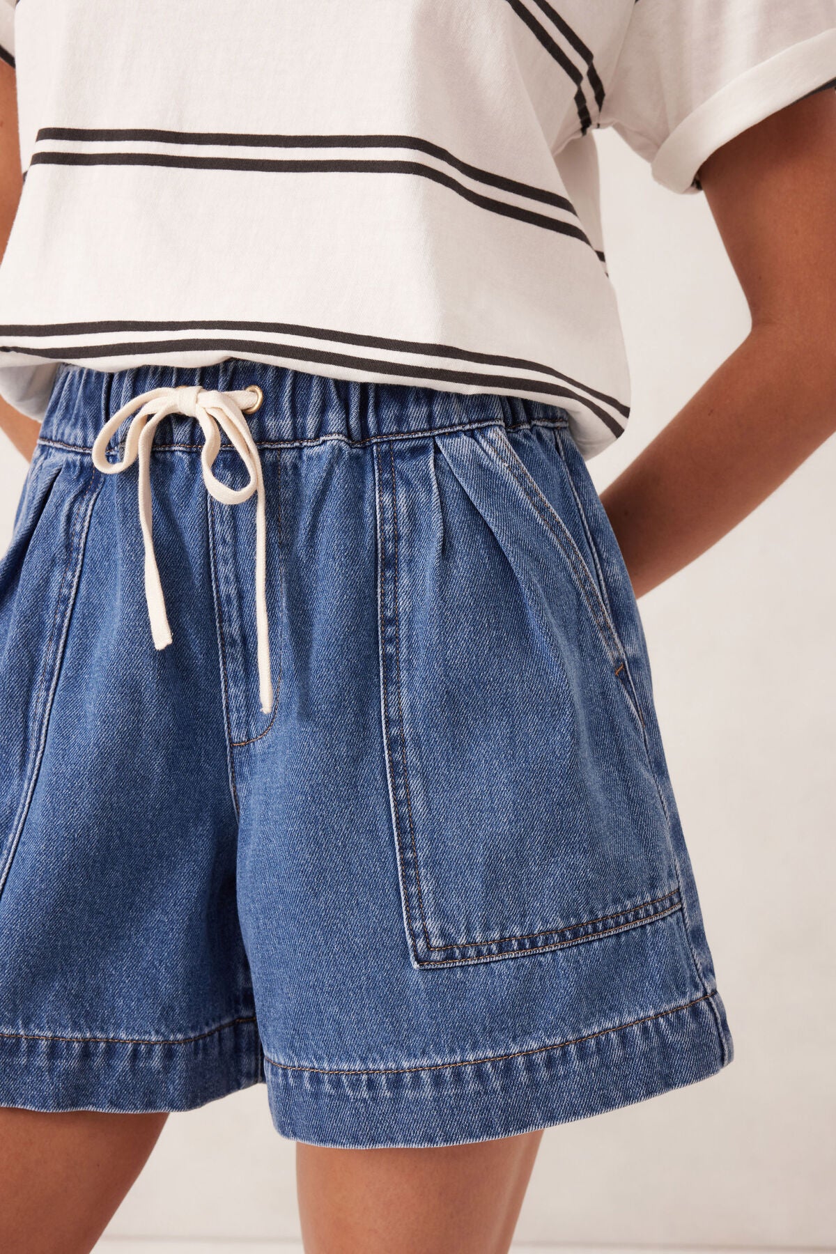 Ceres Life - Darcy Relaxed Everyday Short - Washed Indigo
