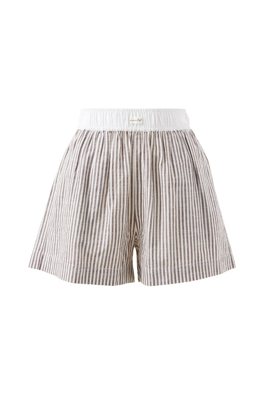 Ceres Life - Mila Short - Brown White with Small Stripe