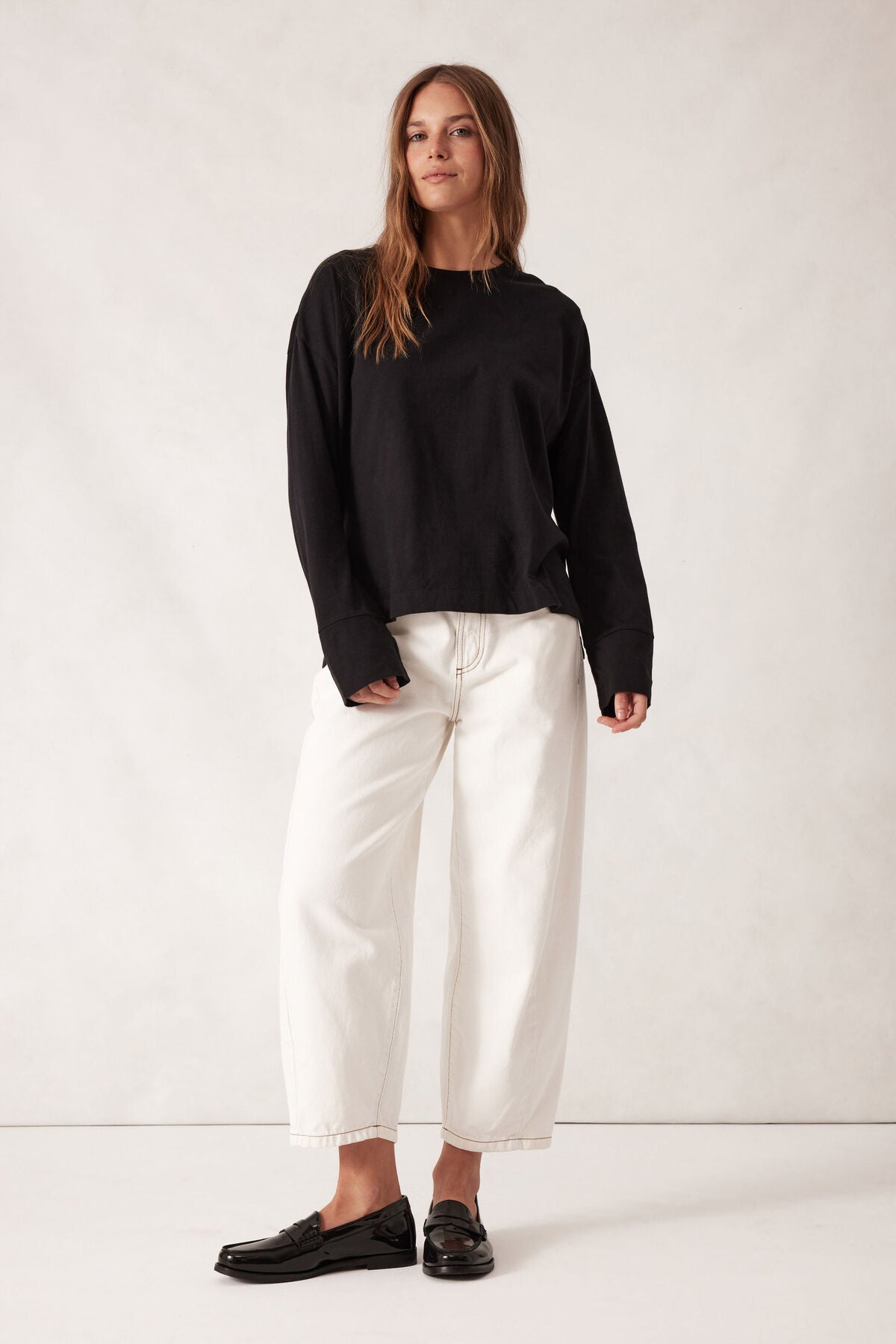 Ceres Life - Scout Slouchy Long Sleeve Tee - Black