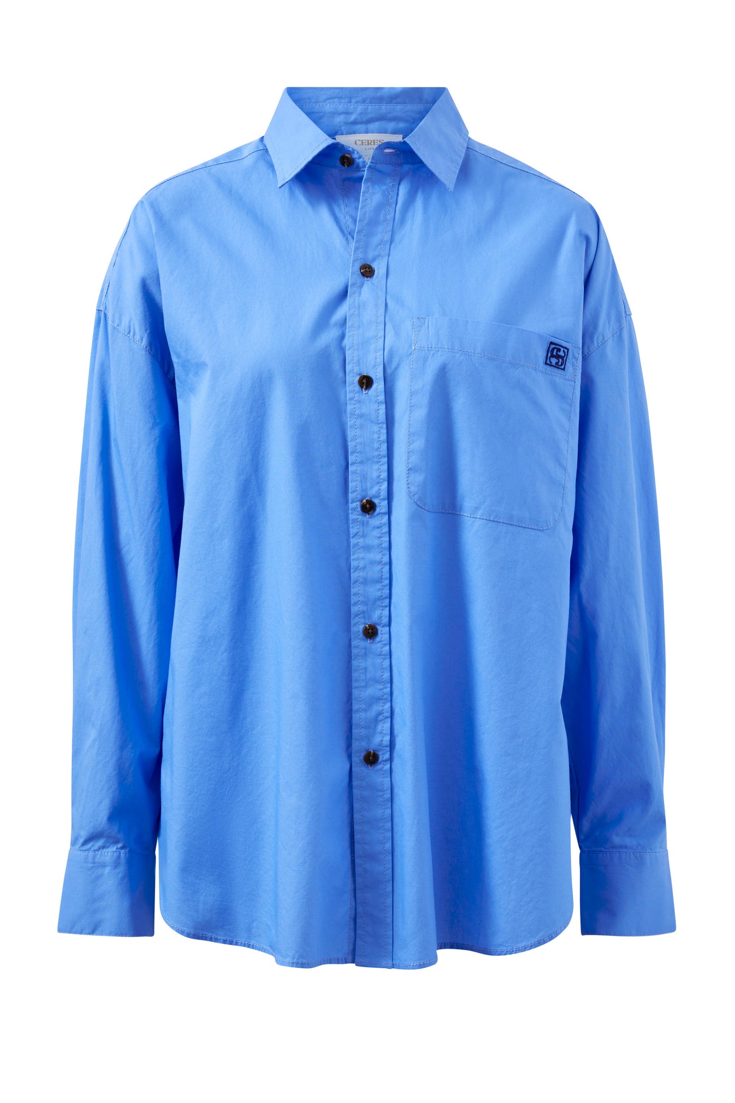 Ceres Life - Peta Oversized Shirt - Amalfi Blue