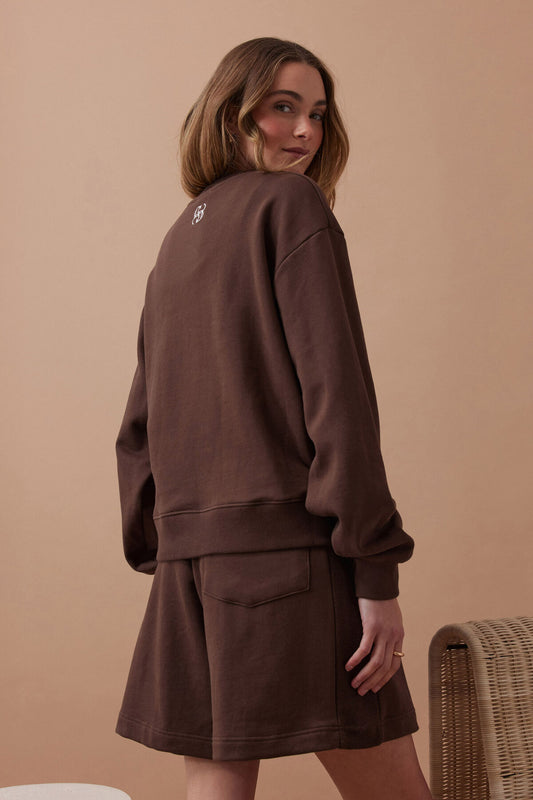 SALE - Ceres Life - Ruby Reverse Panel Crew - Chocolate