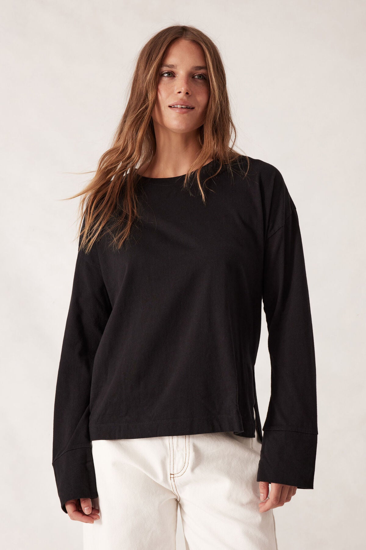 Ceres Life - Scout Slouchy Long Sleeve Tee - Black