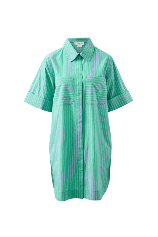 Ceres Life - Sara Mini Shirt Dress - Zesty Triple Stripe