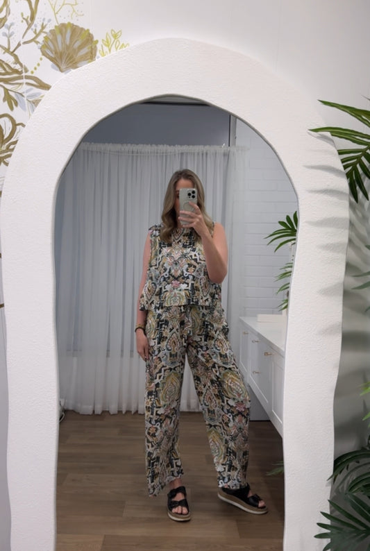 Carbon the Label - Perla Pant - Black print