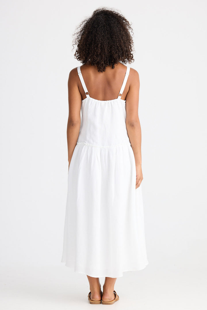 The Shanty Corporation -Limone Dress - White Linen Blend
