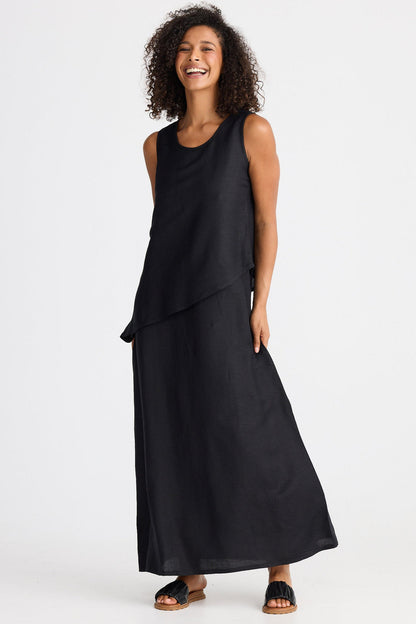 The Shanty Corporation - Grace Dress - Black Linen Blend