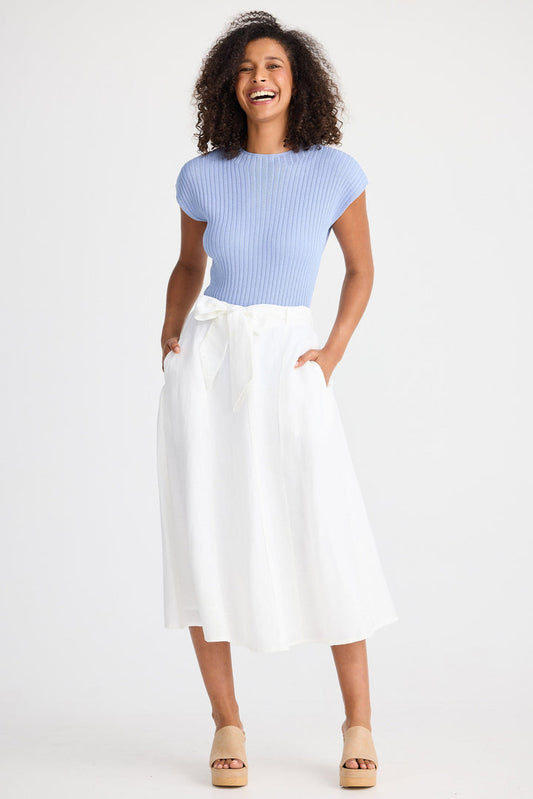 The Shanty Corporation - Olinda Skirt - White Linen Blend