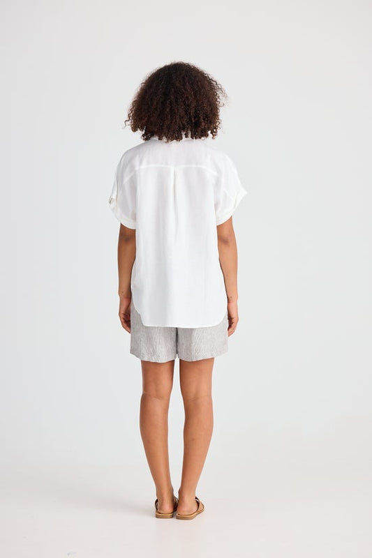 The Shanty Corporation -Dune Shirt - White Linen Blend