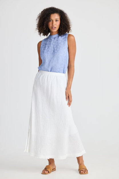 The Shanty Corporation - Sicily Skirt - White Linen Blend