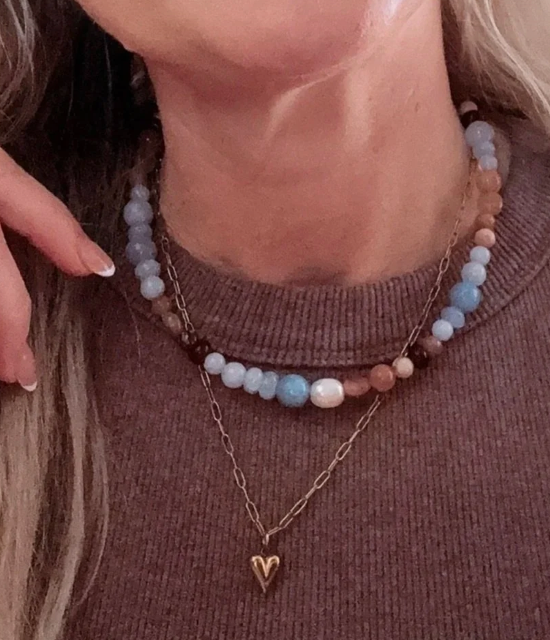 RESTOCKED Luna Foundling - Whisper Pearl & Stone Necklace Adult Necklace 40-45cm