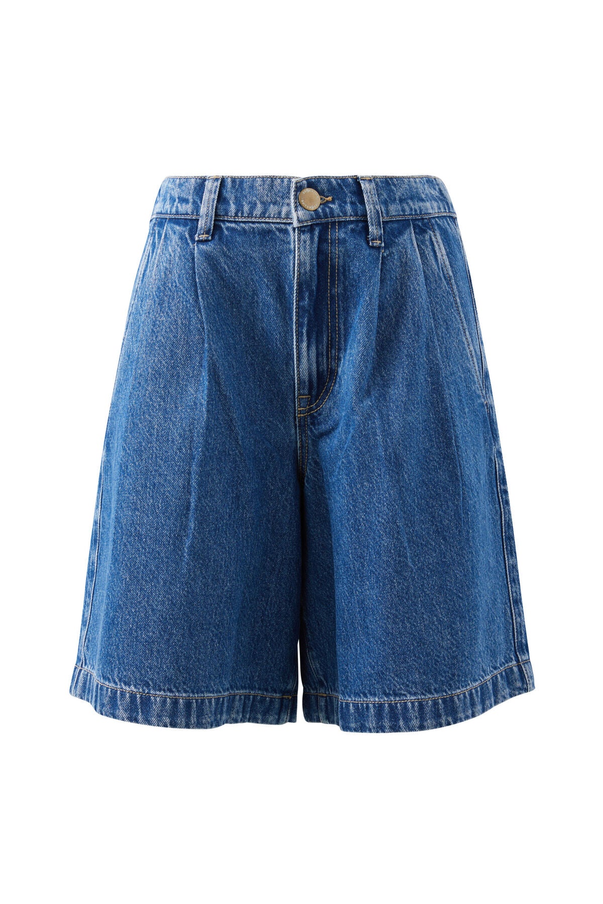 Ceres Life - Sylvie Longline Pleat Denim Short - Fresh Indigo