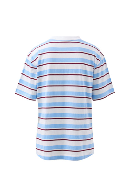 Ceres Life - Stevie Slouchy Tee - Powder/Pomegranate Retro Stripe