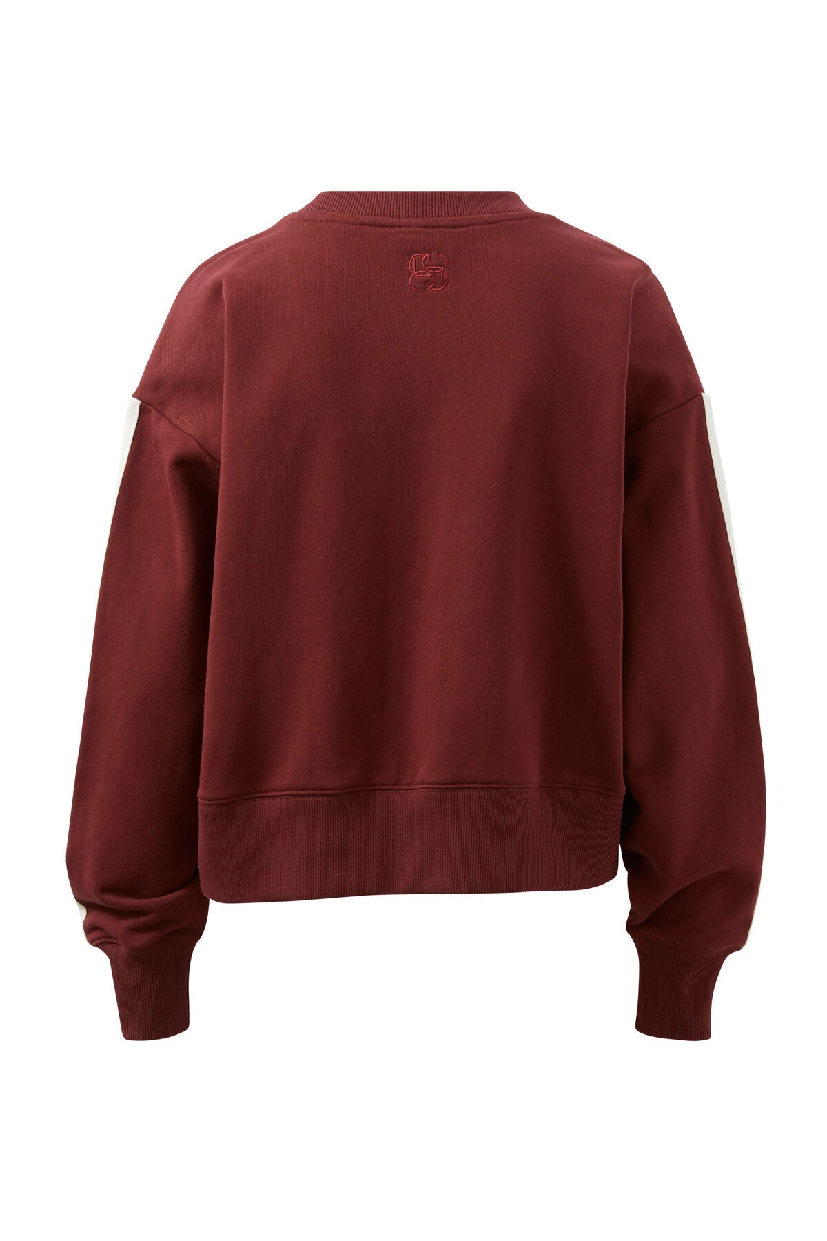 Ceres Life - Sporty Slouchy Crew - Burgundy Side Stripe