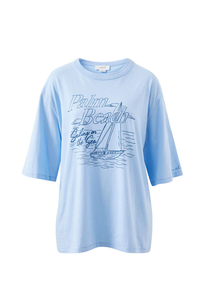 Ceres Life - Liv Oversized Tee - China Blue/Palm Beach
