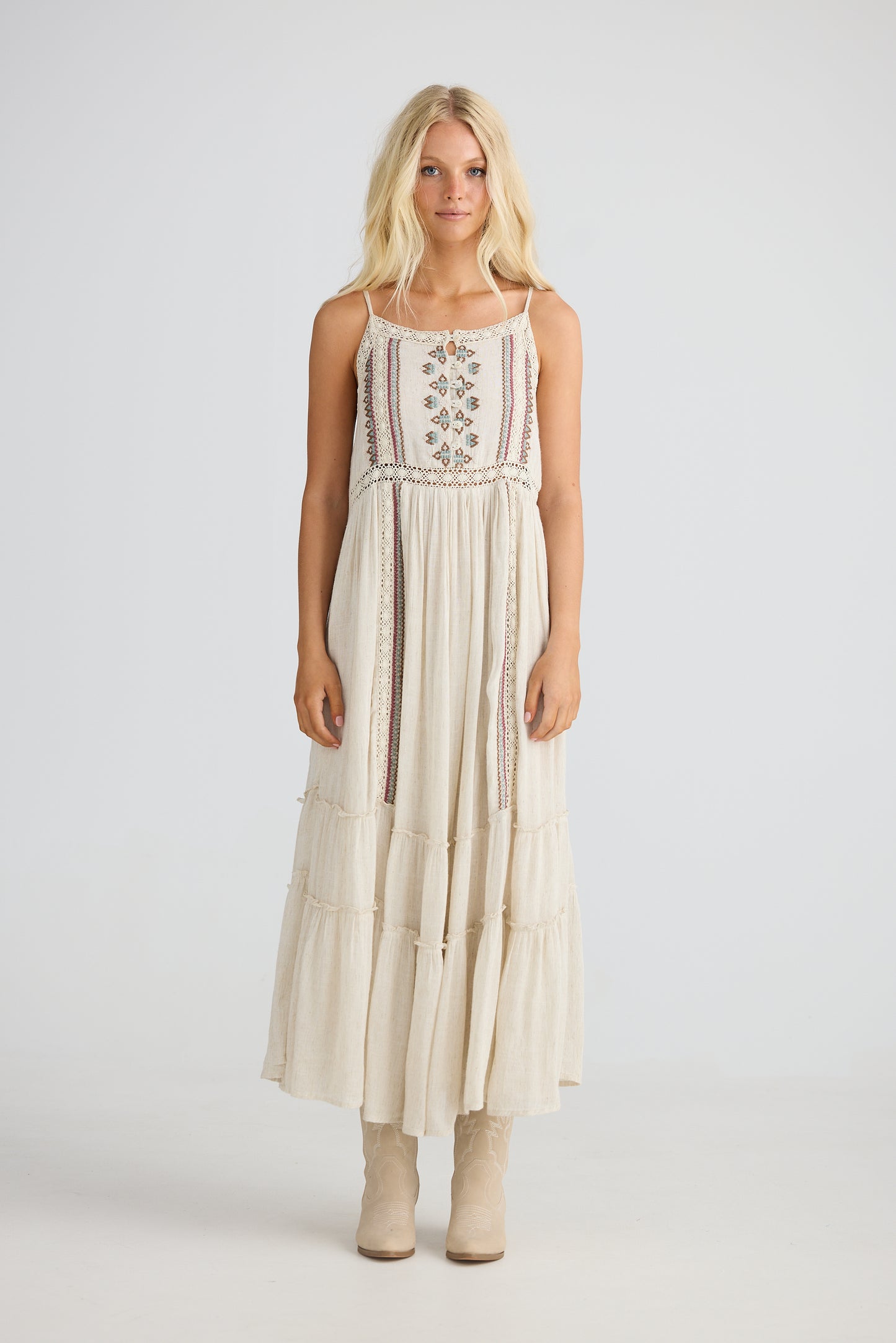 Talisman - Ithika Strappy Dress - Light Natural