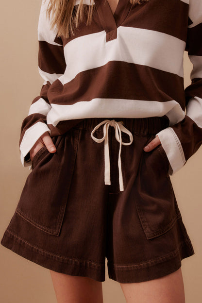 Ceres Life - Darcy Relaxed Everyday Short - Chocolate