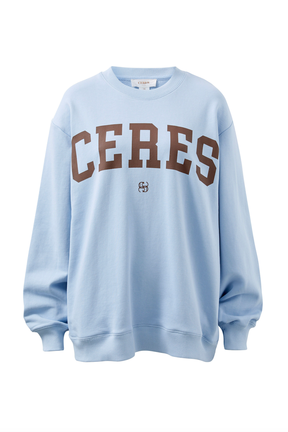 Ceres Life - Isla oversized slouchy crew - Blue Heritage logo