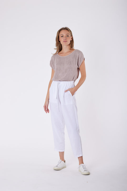 Carbon the Label - Tuscan Linen Pant - White