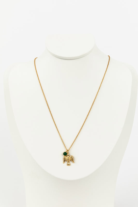 Swallow Necklace - Green Onyx