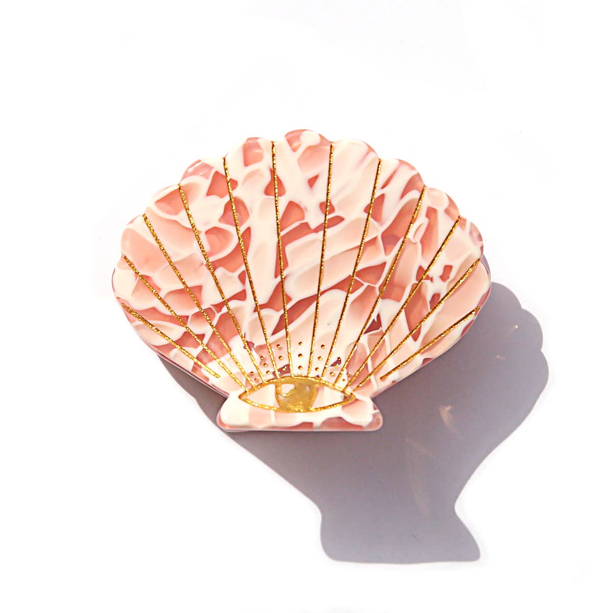 Kingston Jewellery - Pink Stone Shell Clip
