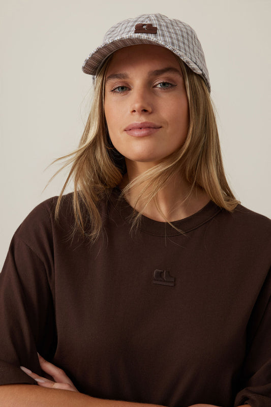 Ceres Life - Pip Everyday Cap - Wine Choc Blue Check