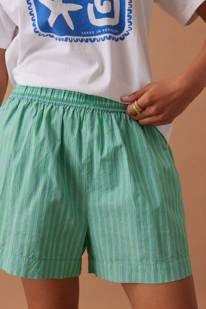 Ceres Life - Mila Short - Zesty Green Triple Stripe