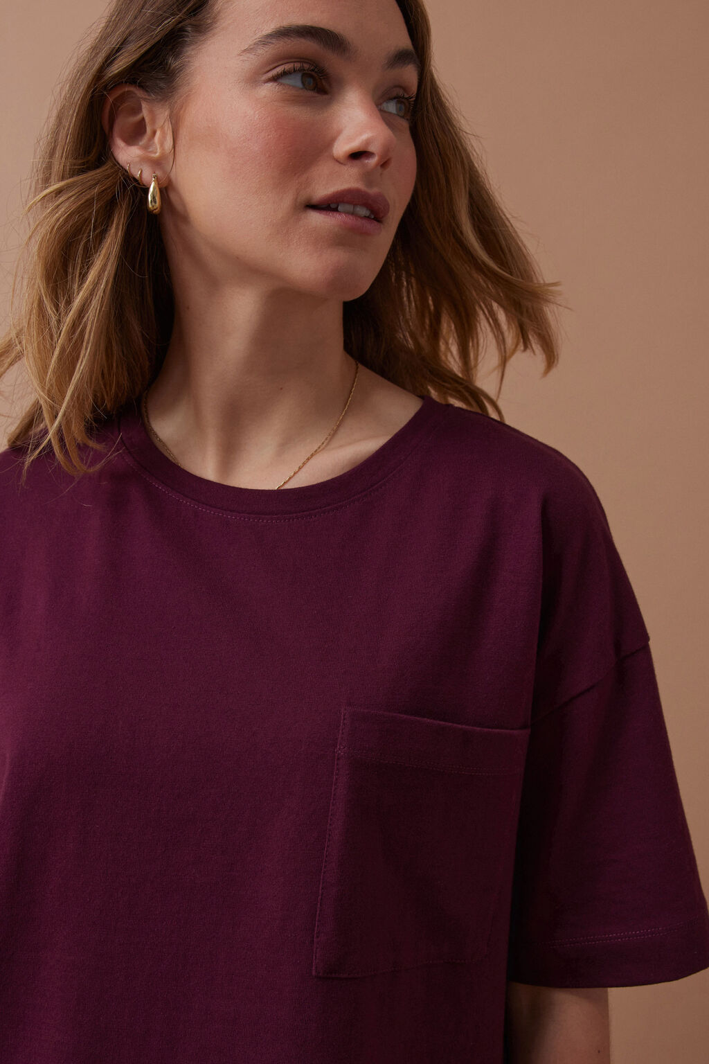 Ceres Life - Boxy Pocket Tee - Raisin