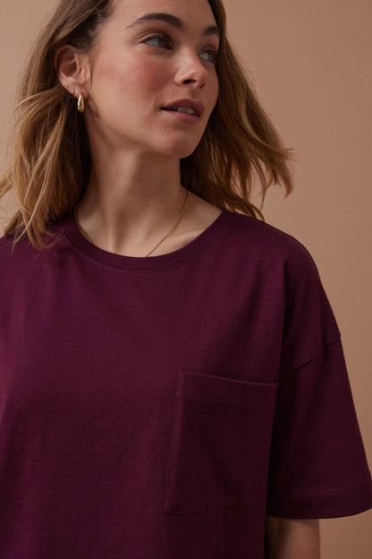 Ceres Life - Boxy Pocket Tee - Raisin