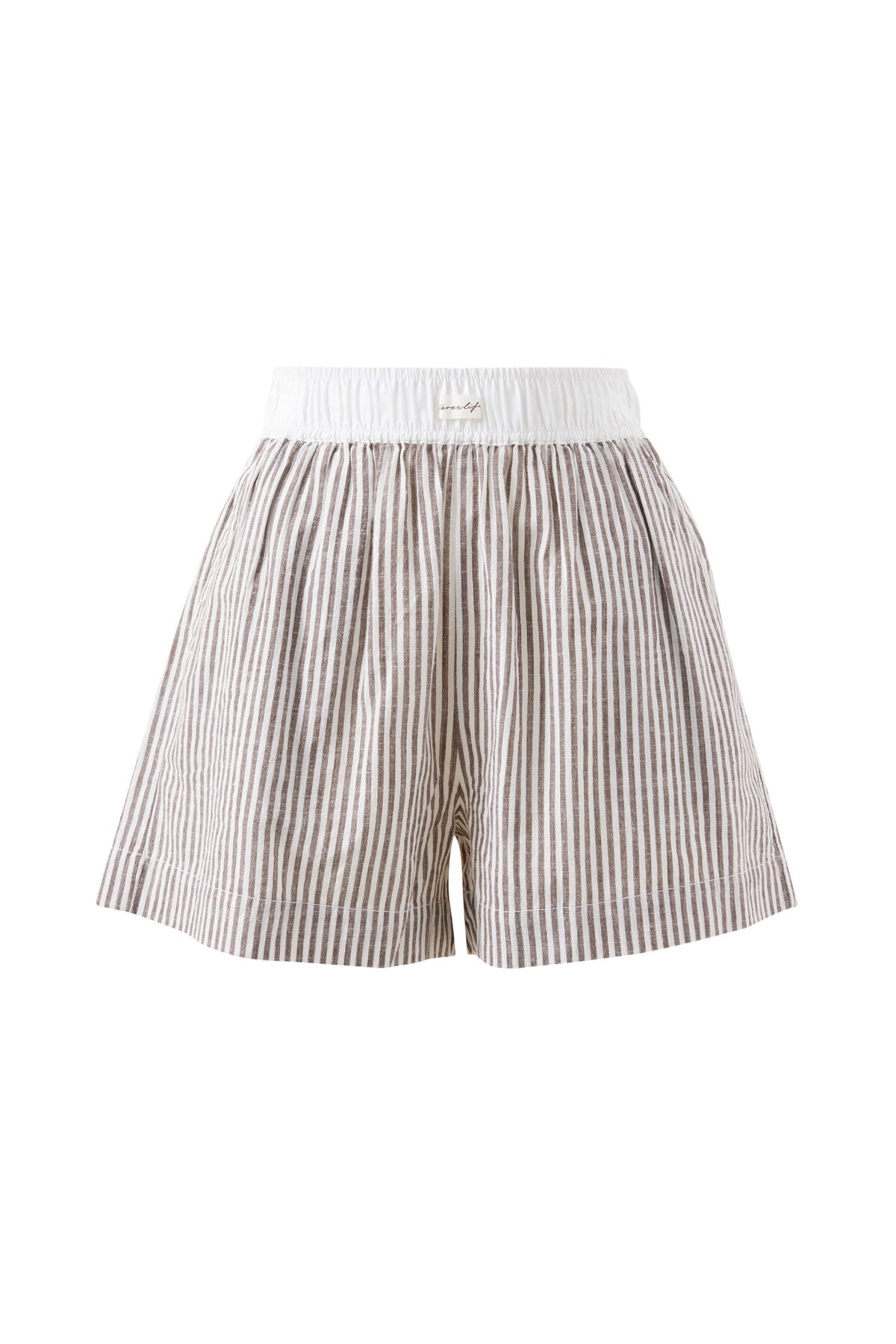 Ceres Life - Mila Short - Brown White with Small Stripe