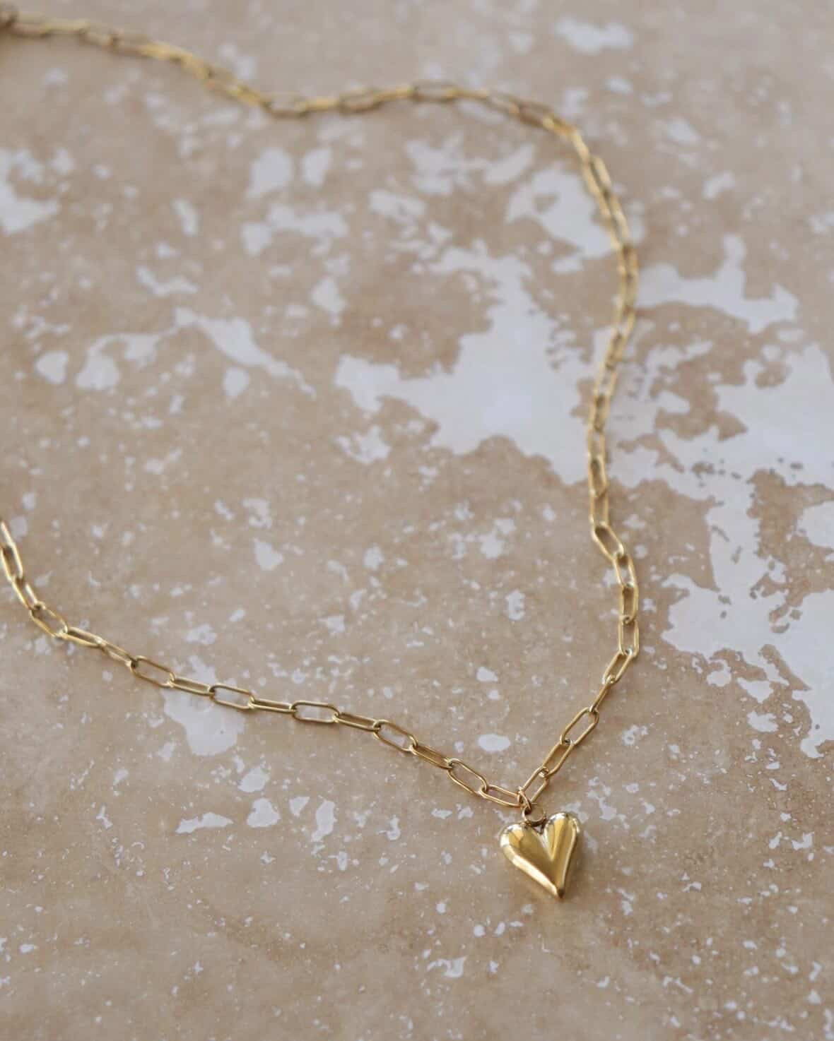 RESTOCKED Luna Foundling - Precious Love - necklace 15mm - Gold Stainless Steel