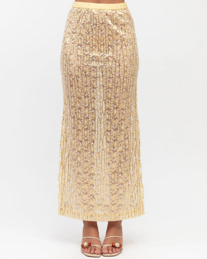NEW IN Paper Heart - Sequin Lace Midi Skirt - Cream - (Pre-Order)