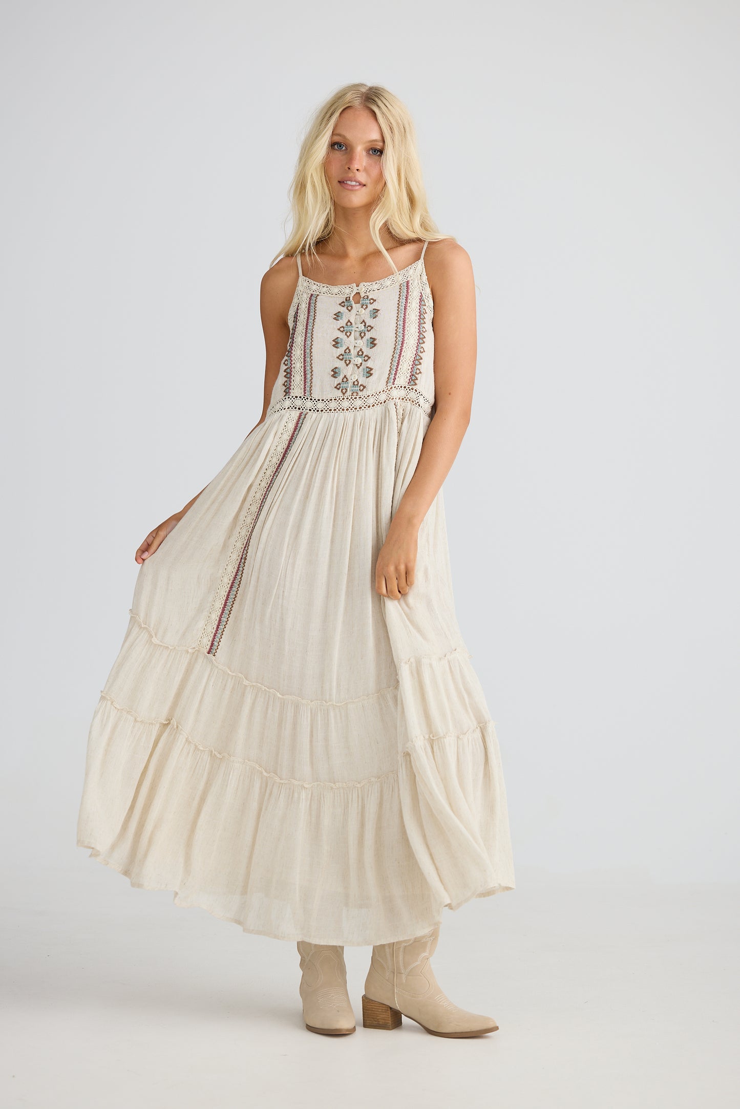 Talisman - Ithika Strappy Dress - Light Natural