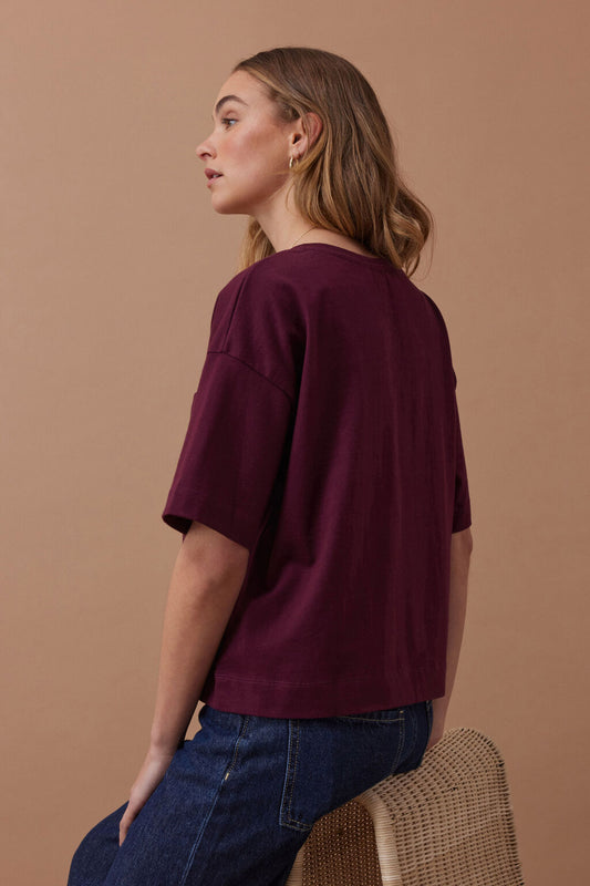Ceres Life - Boxy Pocket Tee - Raisin