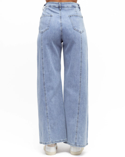 SALE item  - Harper High-Rise Straight Leg Denim Jeans - Mid Blue