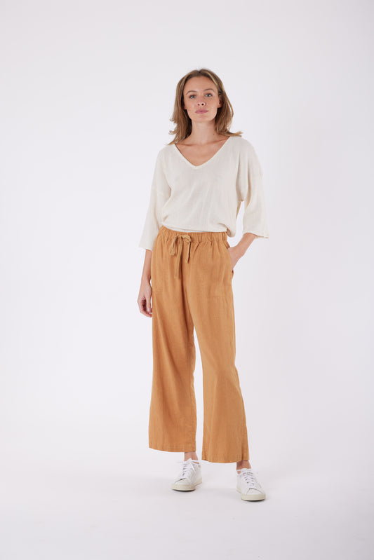 Carbon the Label - Isla Linen Pant - Stone Wash Tan