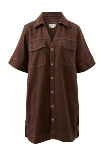 Ceres Life - Sammy Relaxed Shirt Dress - Chocolate