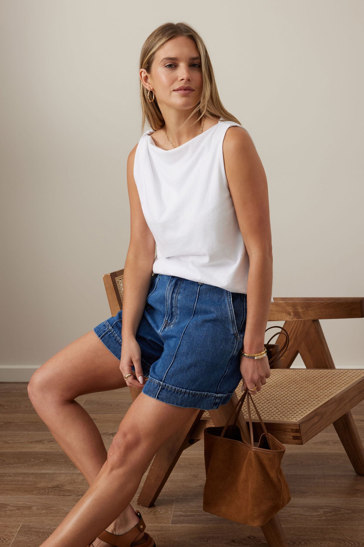 NEW IN Ceres Life - Tahlia Twist Strap Tank - White - (Pre-Order)