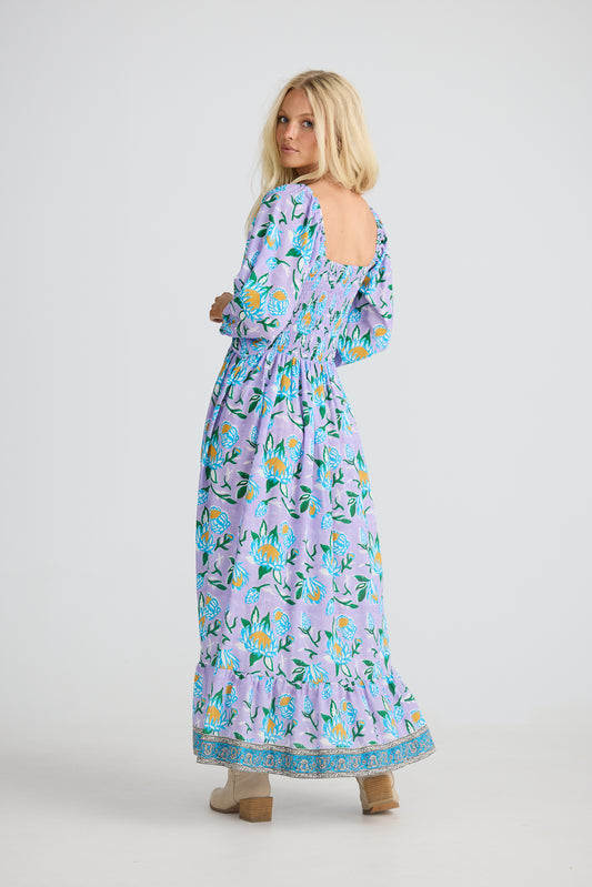 Talisman - Emelina Midi Dress - Lilac Lotus