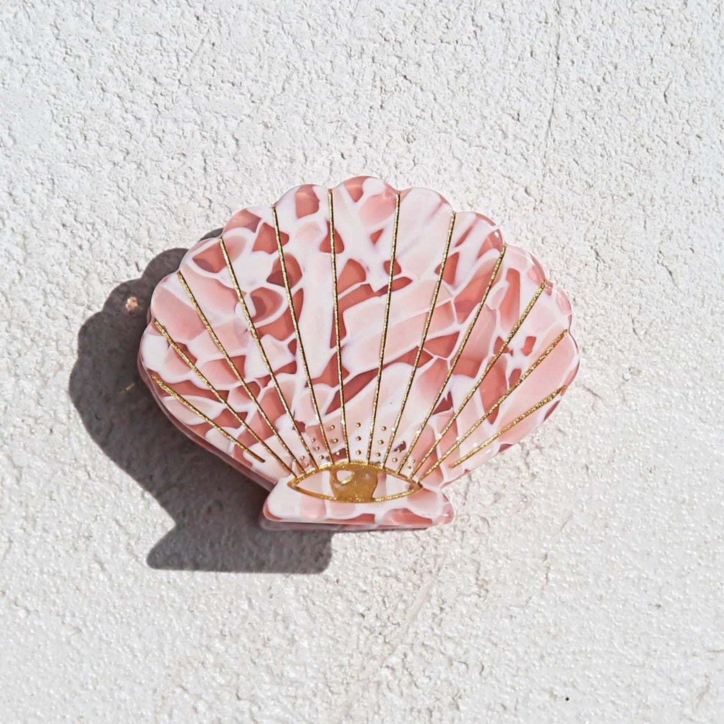 Kingston Jewellery - Pink Stone Shell Clip