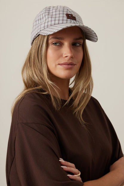 Ceres Life - Pip Everyday Cap - Wine Choc Blue Check